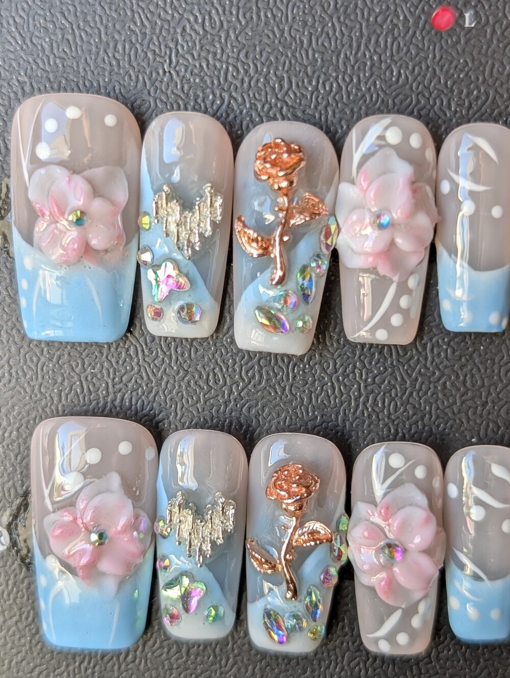 ❤️ 10pc Handmade Coffin Square Press-On Premium Nails Size: Large 2.5 #19